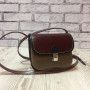 "Kolibry" bag genuine leather, burgundy/gray/cappuccino