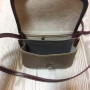 "Kolibry" bag genuine leather, burgundy/gray/cappuccino