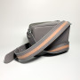 "Kvadro" bag genuine leather, grey/pink/blue