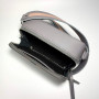 "Kvadro" bag genuine leather, grey/pink/blue
