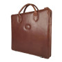 Папка з ручками для документів, натуральна шкіра (гладка), колір коричневий