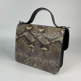 "Biyanka" bag genuine leather, black color/python
