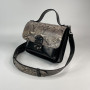 "Biyanka" bag genuine leather, black color/python
