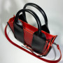 Сумка "Фіона" натуральная шкіра, червоний/чорний колір