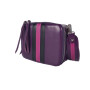 "Kvadro" bag genuine leather, purple/black/fuchsia color
