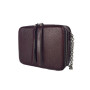 "Kvadro" bag genuine leather, brown-burgundy color