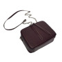 "Kvadro" bag genuine leather, brown-burgundy color