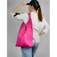 Bag "Linda", genuine leather, fuchsia color