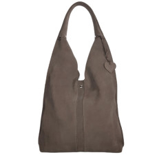 Bag "Linda", genuine suede, cappuccino color, brown