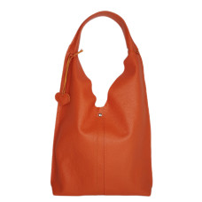 Bag "Linda", genuine leather, orange color