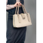 "luize" bag genuine suede and leather, grey color nickel