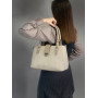 "luize" bag genuine suede and leather, grey color nickel