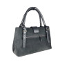"luize" bag genuine suede and leather, grey color nickel