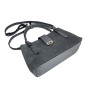 "luize" bag genuine suede and leather, grey color nickel