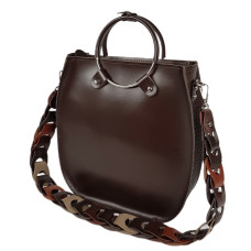"Malva" bag genuine leather, chocolate color