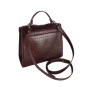 "Merry" crossbody bag genuine leather crocodile (embossing), burgundy color