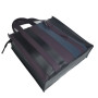 Сумка "СТРАЙП" натуральная кожа, чёрный/баклажан/синий